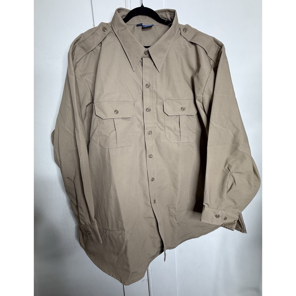 Propper 3XL Long Sleeve Tactical Uniform Shirt Khaki Ripstop Public Safety NWOT